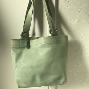 Mint green leather Coach bag